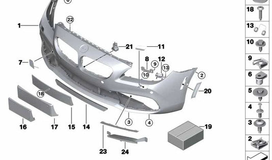 Soporte para matrícula delantera para BMW Serie 6 F06, F12, F13 (OEM 51137224773). Original BMW