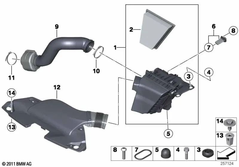 Conducción de aire para BMW Z4 E89 (OEM 13717613823). Original BMW.