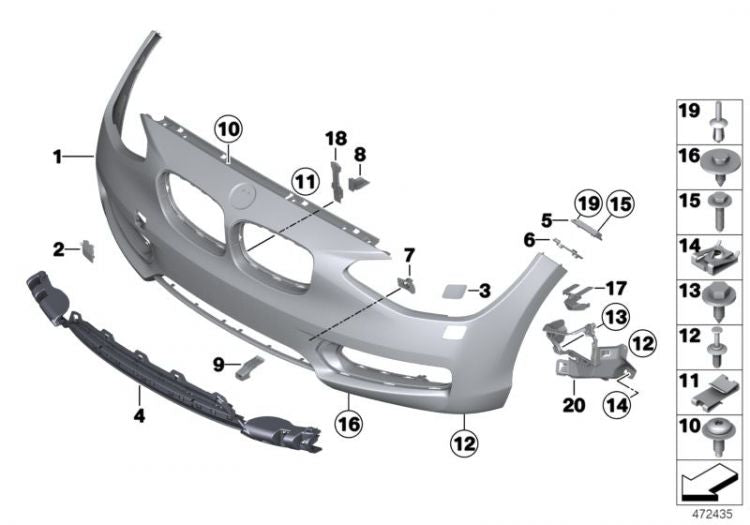 Parachoque Delantero Imprimado Basis Para Bmw F20 F21. Original Recambios