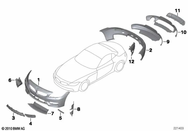 Left guide for BMW Z4 E89 (OEM 51127903757). Genuine BMW