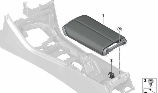 Apoyabrazos Consola Central Cuero para BMW Serie 8 G14, G15, G16 (OEM 51166996366). Original BMW