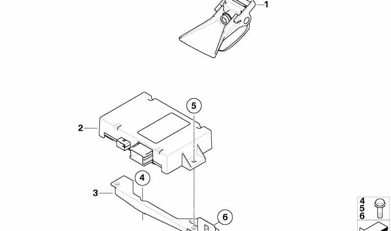 Soporte Unidad de Control Advertencia de Salida de Carril para BMW E60N, E61N, E63N, E64N (OEM 66519131186). Original BMW