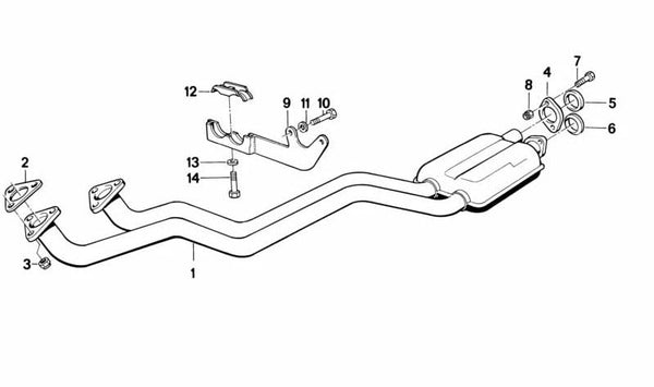 Soporte del sistema de escape OEM 18211176617 para BMW E28, E24. Original BMW