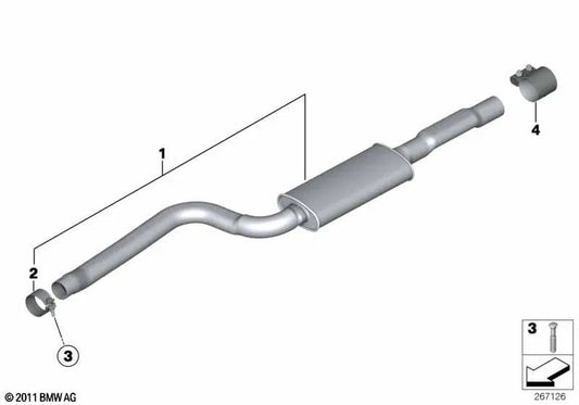 Vorschalldämpfer für BMW 5er F10, F11 (OEM 18307646909). Original BMW