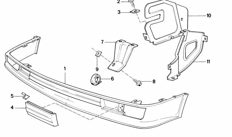 Copertura destra OEM 51111967470 per BMW E24. BMW originale.