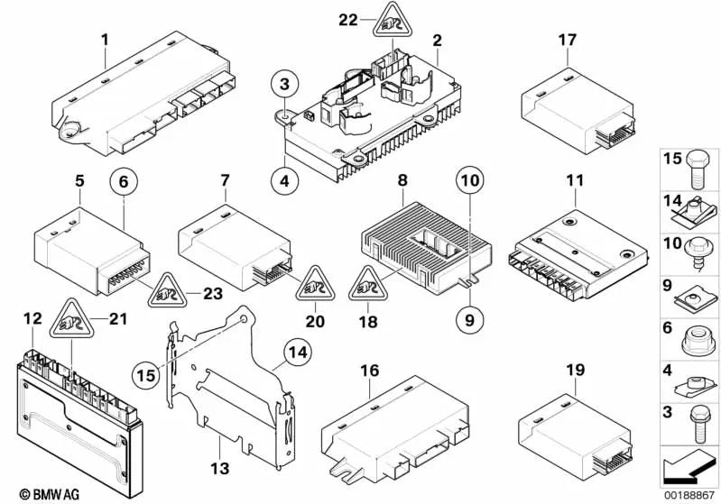 Steuergerät für die hintere Fahrertür für BMW E65, E66 (OEM 61356964142). Original BMW