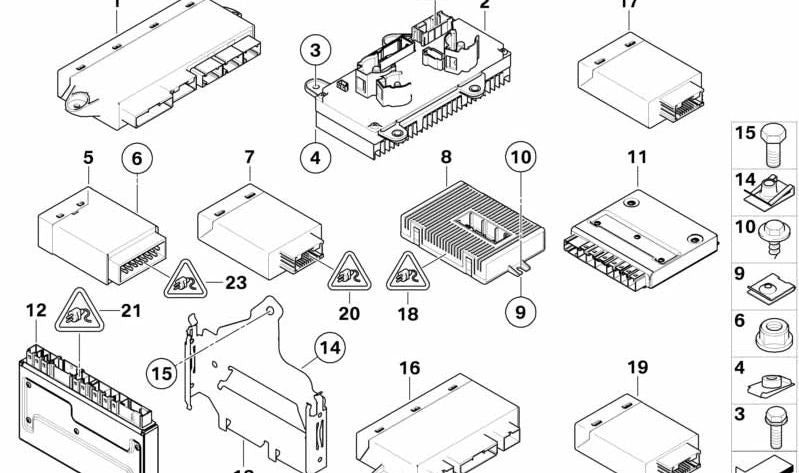 Módulo de Potencia Controlador para BMW Serie 7 E65, E66 (OEM 61359132581). Original BMW.