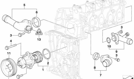 Zylindrische Schraube mit Waschmaschine für BMW E36, E46 (OEM 07119901977). Original BMW