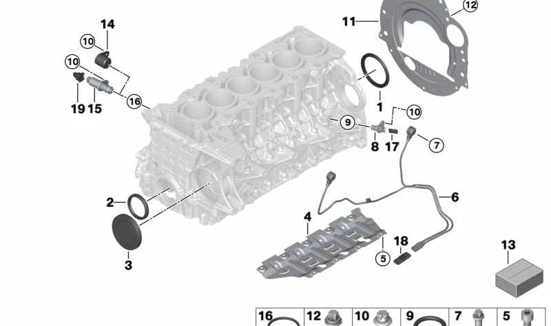 Cubierta de protección OEM 11117527742 para BMW E81, E82, E87, E88, E90, E91, E92, E93, E60, E61, F10, F11, F18, E63, E64, E65, E66, F01, F02, E84, E83, F25, E70, E85, E86, E89. Original BMW.