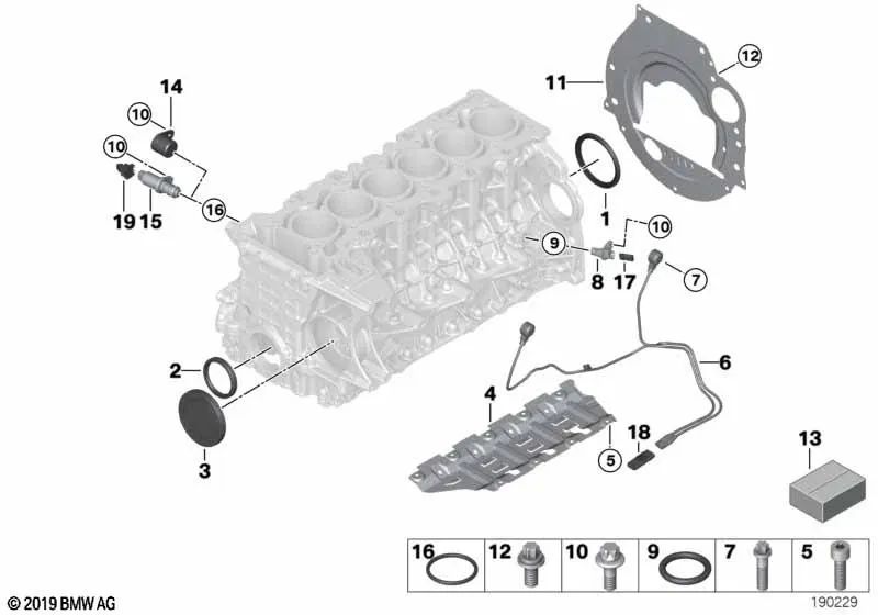 Sensor de detonación para BMW E81, E87, F10, F11, E63, F01, E84, F25, E70, E89 (OEM 13627566785). Original BMW.