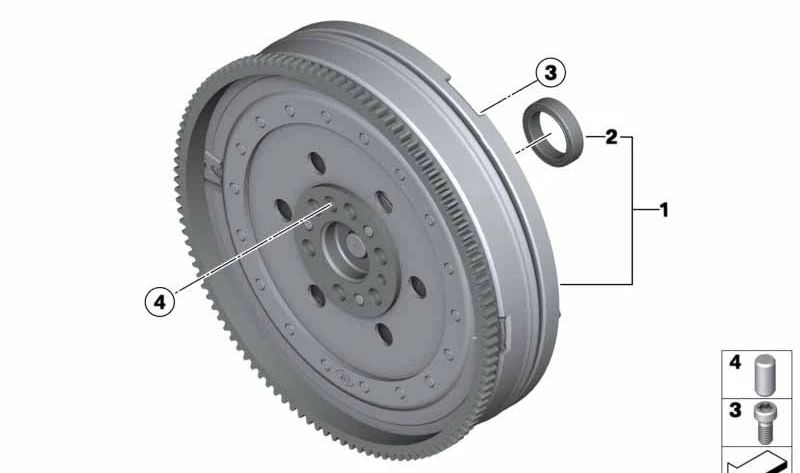 Volante bimasa OEM 21207649929 para BMW F30, F31, F34, F20, F21, F22, F23, F32, F33, F36, F87. Original BMW.