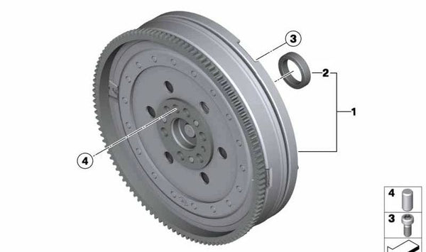 Volante bimasa para BMW F20, F21 Serie 1, F30, F31, F35 Serie 3 (OEM 21207621180). Original BMW