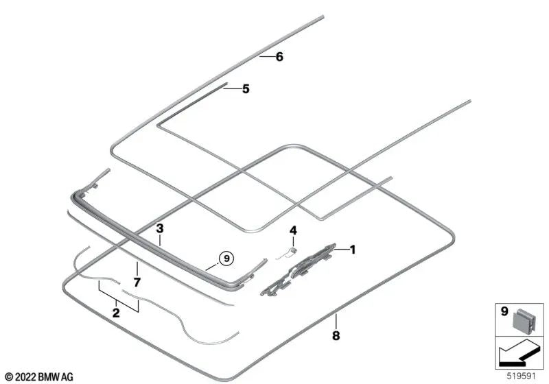 Abrazadera para BMW X5 F95, G05, G05N, G18, G18N, X6 G06N, X7 G07, G07N (OEM 54109466691). Original BMW