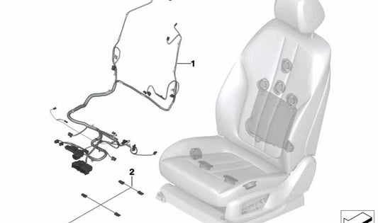 Verkabelung für den linken Komfortsitz OEM 61129390339 für BMW G30, G31, G32. Original BMW.