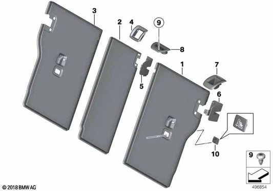 Revestimiento respaldo derecho para BMW Serie 3 F34, F34N Serie 4 F36, F36N (OEM 52207341766). Original BMW