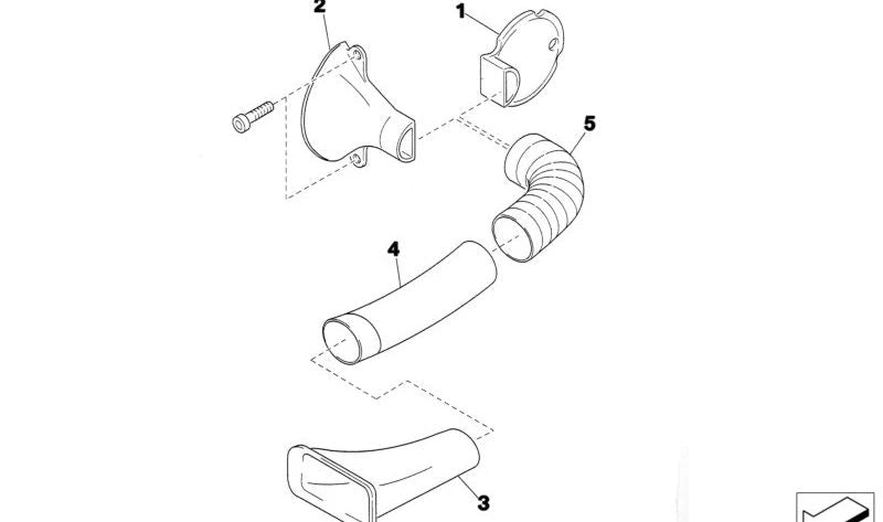 Conducto de refrigeración de frenos OEM 51712486097 para BMW Serie 5 (G30, G31), Serie 6 (G32) y Serie 7 (G11, G12). Original BMW.