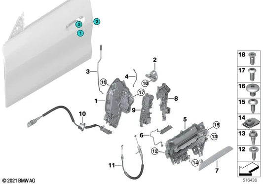 Cubierta manilla exterior de puerta imprimada izquierda para BMW Serie 4 G26 (OEM 51215A69057). Original BMW