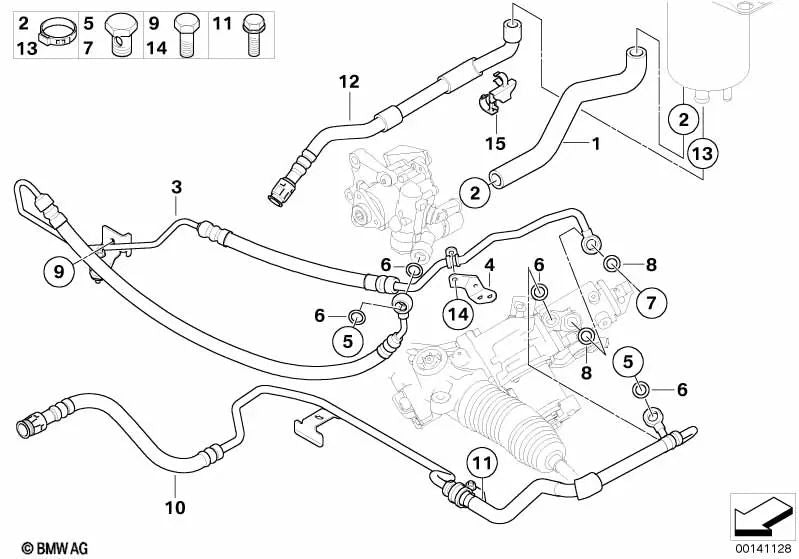 Manguera extensible para BMW Serie 5 E60N, E61N Serie 6 E63N, E64N (OEM 32416774188). Original BMW.