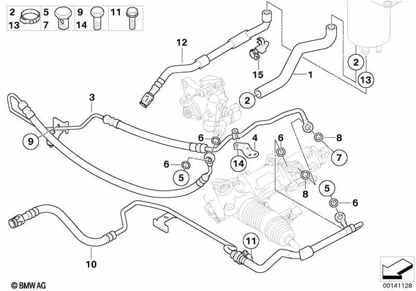 Manguera extensible para BMW Serie 5 E60N, E61N Serie 6 E63N, E64N (OEM 32416774188). Original BMW.