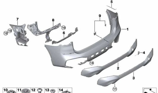 Soporte Sensor PDC Trasero OEM 51125A082E9 para BMW F48. Original BMW.