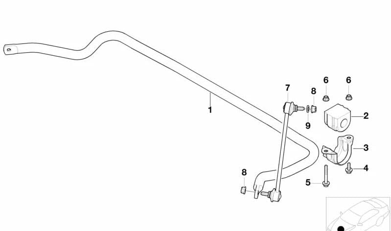 Bieleta de suspensión delantera OEM 31351095695 para BMW E38, E52. Original BMW.