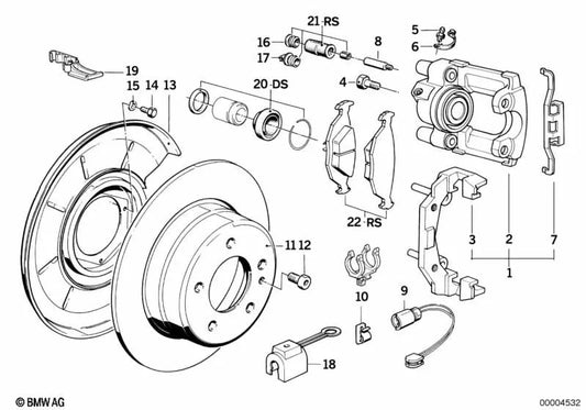 Brake disc for BMW E32 (OEM 34211165259). Genuine BMW