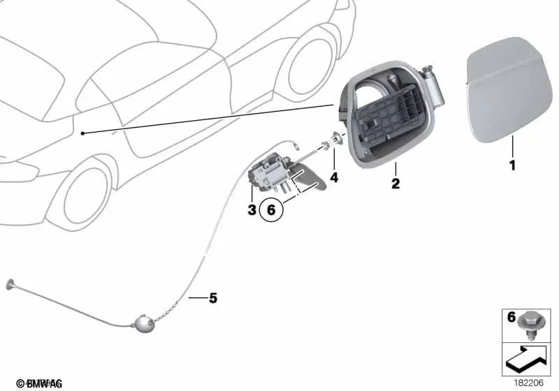 Cinta de Emergencia para Tapón de Llenado para BMW Z4 E89 (OEM 51177046312). Original BMW