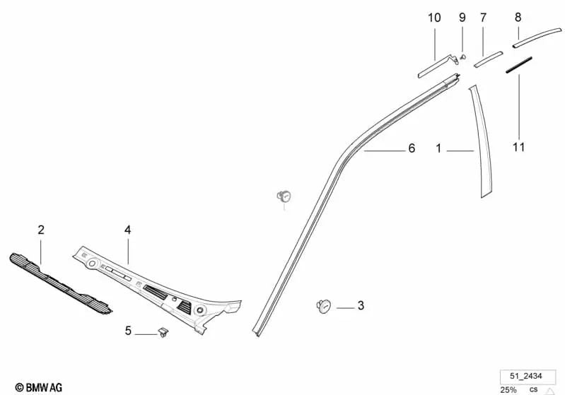 Folie izquierda para BMW Serie 3 E36 (OEM 51328146401). Original BMW.