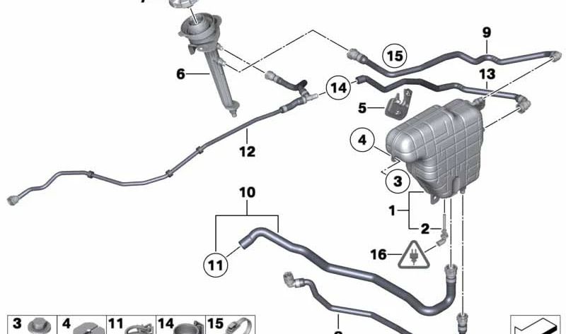 Ausgleichsbehälter für BMW 7er F01, F02 (OEM 17137610369). Original BMW