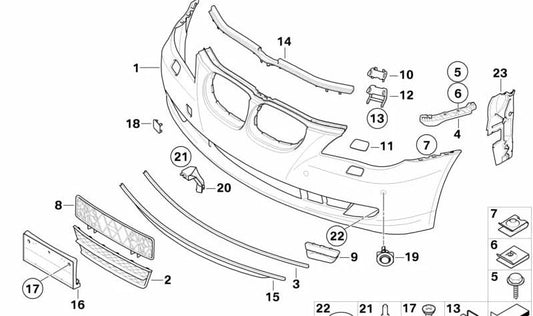 Cubierta Conducto de Aire del Freno Izquierda para BMW Serie 5 E60N, E61N (OEM 51117178099). Original BMW