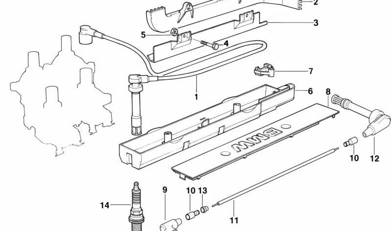 Guía del sensor de posición OEM 12121721717 para BMW (E30, E36). Original BMW.