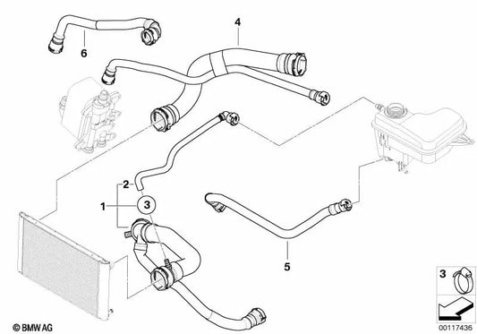 Kühlmittelschlauch für BMW E65 (OEM 17127791862). Original BMW