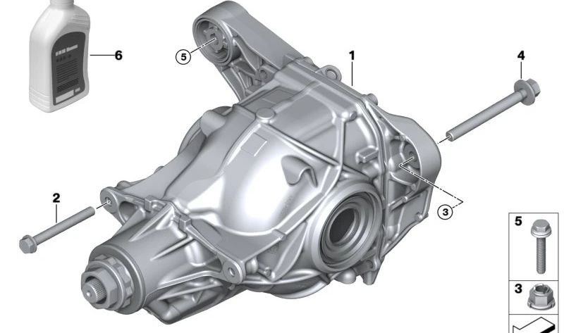 Engranaje del eje trasero con bloqueo para BMW X5 G05, G05N, X6 G06, G06N (OEM 33109425923). Original BMW