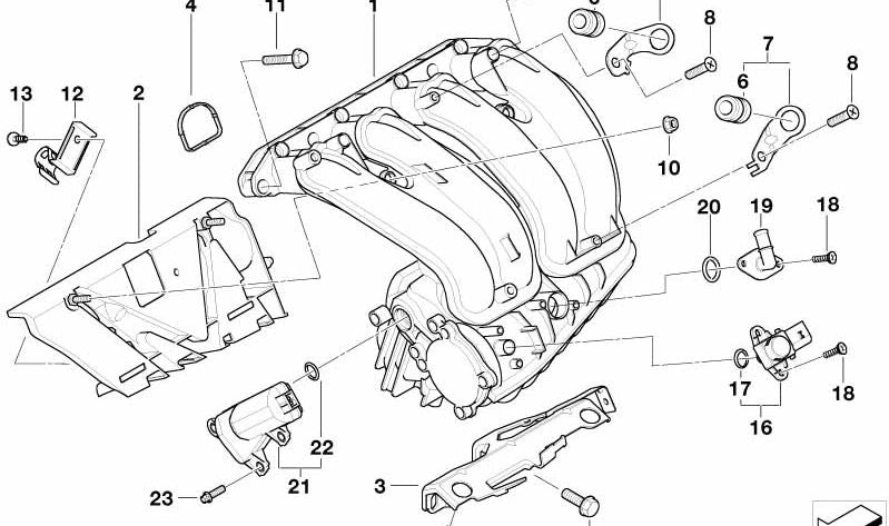 Conducto de admisión para BMW Serie 3 E46 (OEM 11617509950). Original BMW