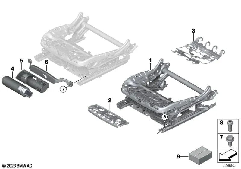 Soporte para extintor para BMW Serie 1 F40, F52; Serie 2 F44, F45, F46, G42, G87; Serie 3 G20, G21, G80, G81; Serie 4 G22, G23, G26, G82, G83; Serie 5 F10, F11, F18, F90, G30, G31; Serie 6 G32; Serie 7 G11, G12; Serie 8 F91, F92, F93, G14, G15; i I20; X1