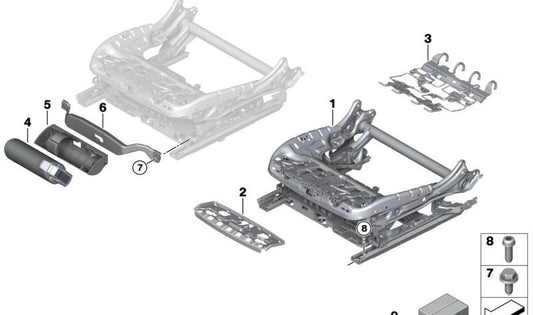 Vordersitzstützstück für BMW F10, F95, G05, F96, G06, G07, G09 (OEM 52107848932). Original BMW