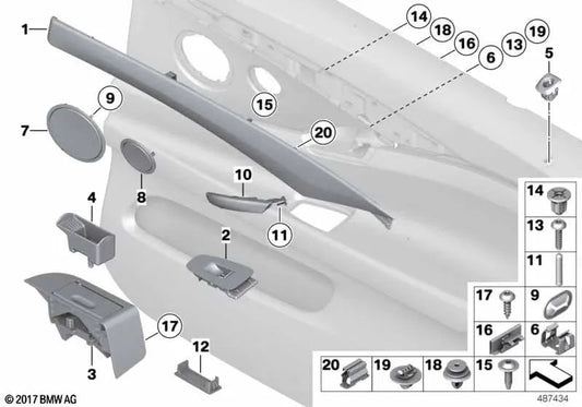 Lautsprecherblende für BMW F07, F07N (OEM 51417322965). Original BMW