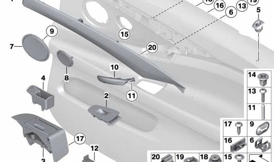 Embellecedor del Levantavidrios para BMW F07, F07N (OEM 51427216775). Original BMW