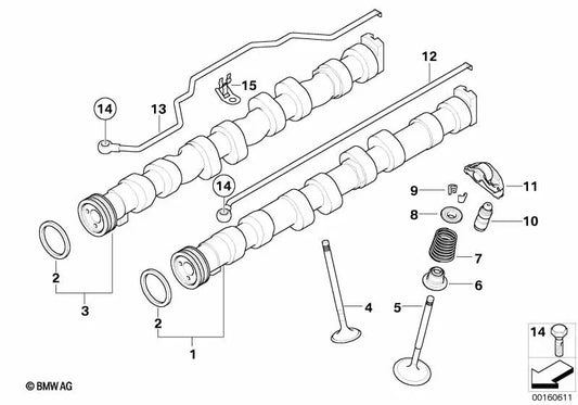 Rodillo balancín para BMW E81, E82, E87N, E88, E90, E90N, E91, E91N, E92, E92N, E93, E93N, E60N, E61N (OEM 11337542421). Original BMW