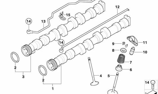 Tubo de lubricación de admisión OEM 11127537055 para BMW E81, E82, E87, E88, E90, E91, E92, E93, E60, E61. Original BMW.