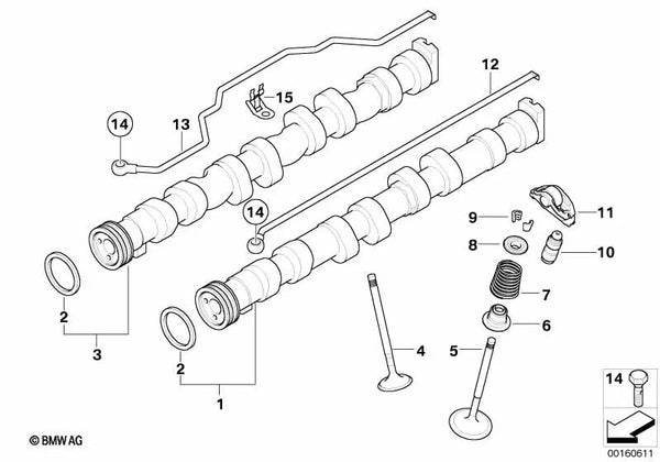 Válvula de admisión para BMW Serie 1 E81, E87N Serie 3 E90, E90N, E91N, E92, E92N (OEM 11347555760). Original BMW