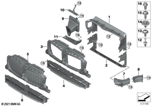 Guía de aire inferior para BMW X3 G01N, X4 G02N (OEM 51749850274). Original BMW.