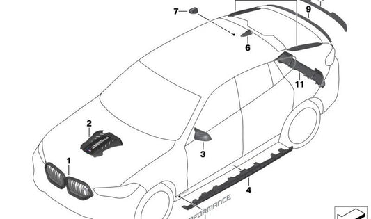 Alerón trasero para BMW X6 F96, G06 (OEM 51628084171). Original BMW