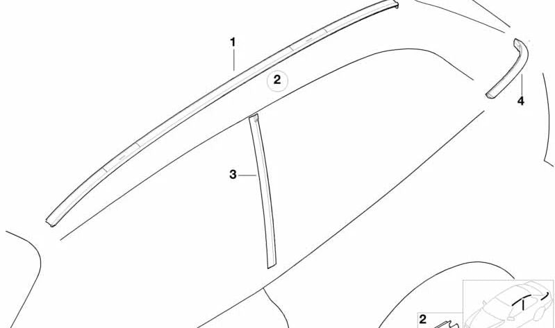 Moldura lateral izquierda OEM 51368399227 para BMW E36, Z3. Original BMW.