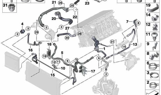 Vorwärmleitung für BMW 5er F10 (OEM 11538605239). Original BMW