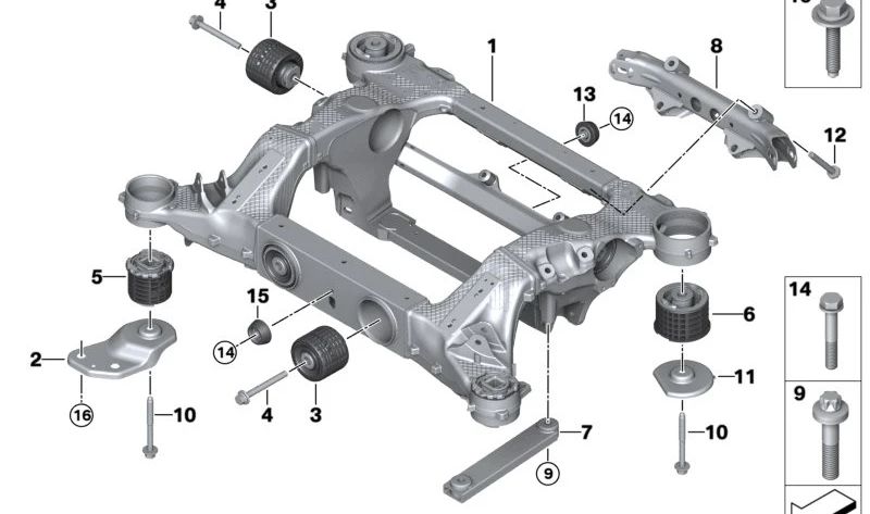 Braccio di sospensione posteriore sinistro OEM 33306889339 per BMW I20. BMW originale.