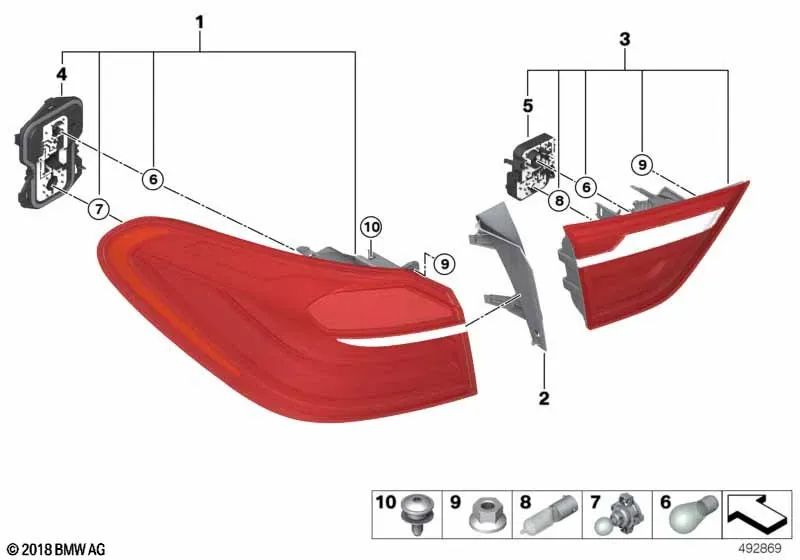 Luz Trasera Portón Derecho para BMW X4 F26 (OEM 63217331284). Original BMW