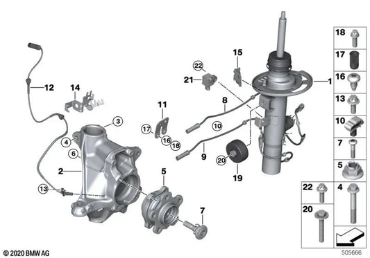 Amortiguador delantero izquierdo VDC para BMW G01, G01N (OEM 37106893783). Original BMW