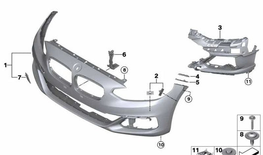 Right fog light bracket OEM 51117930654 for BMW F52. Original BMW.