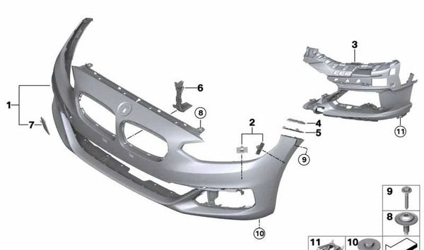 Soporte luz antiniebla derecha OEM 51117930654 para BMW F52. Original BMW.